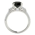 thumbnail image 4 of Mauli Jewels Rings for Women 2.35 Carat Black Diamond Ring prong 14K Solid White Gold, 4 of 7