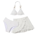 thumbnail image 3 of Miaoju Girls Swimsuits Size 14-16 Ruffle Bikini Sets Spaghetti Strap Tankini Set 3-Piece Bathing Suits for Girls, 3 of 5