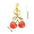 thumbnail image 3 of Cherry Keychain Pendant | Alloy & Resin Material | Glossy Red or Pink Finish | Enlarged Spring Buckle for Bags, Backpacks, Keys | Smooth Edges | 5.3x2.8x1.2in | 1 Piece, 3 of 6