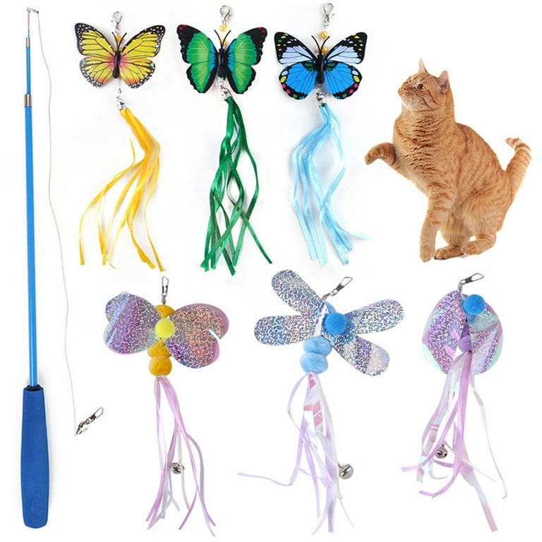 Shulemin 7pcs Cat Toys Dragonfly