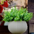 thumbnail image 5 of 6 Bundles Artificial Fake Flowers Boxwood, Outdoor UV Resistant Greenery Shrubs Indoor Outside Hanging Planter Home Porch Garden Farmhouse Decor(Green Eucalyptus), 5 of 7