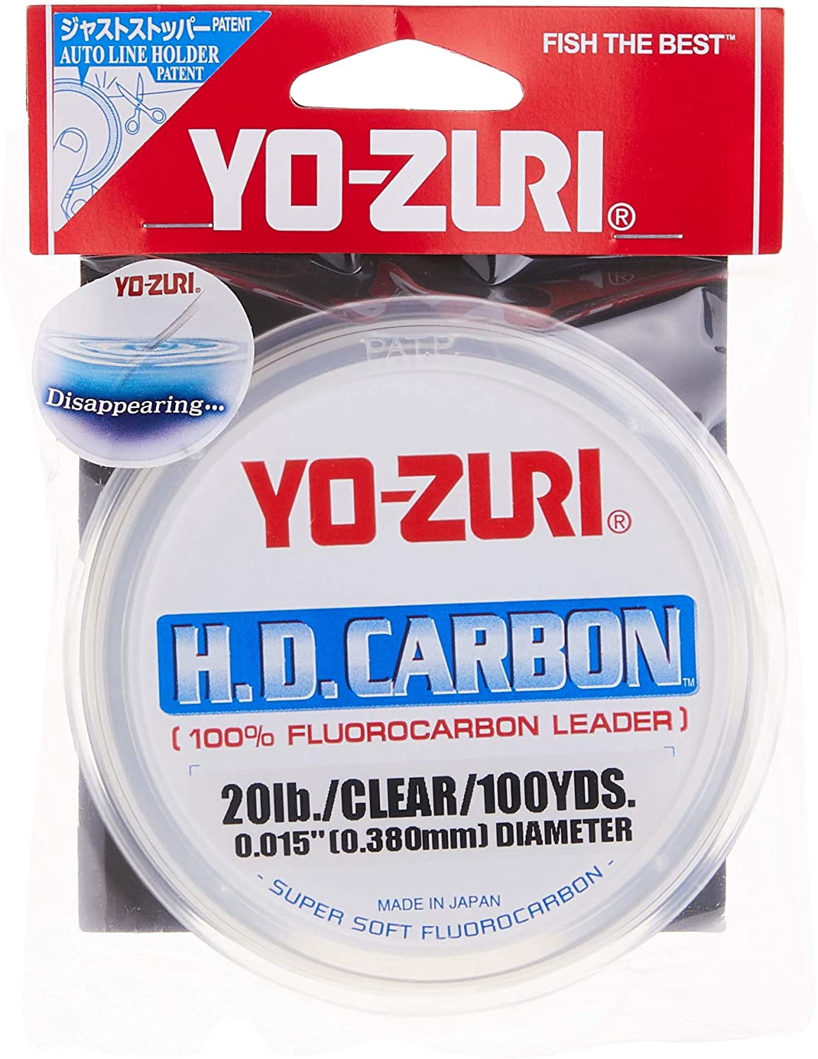 Yo-Zuri H.D. Carbon Fluorocarbon Leader Line, Clear, 20-Pound/100-Yard