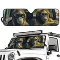 thumbnail image 2 of XYZCANDO Gorilla Windshield Sun Shade Blocks UV Rays Sun Visor Protector for 2007-2018 Jeep Wrangler JK JKU & 1997-2006 Jeep Wrangler TJ LJ Windshied Sunshade Block UV Rays, 2 of 7