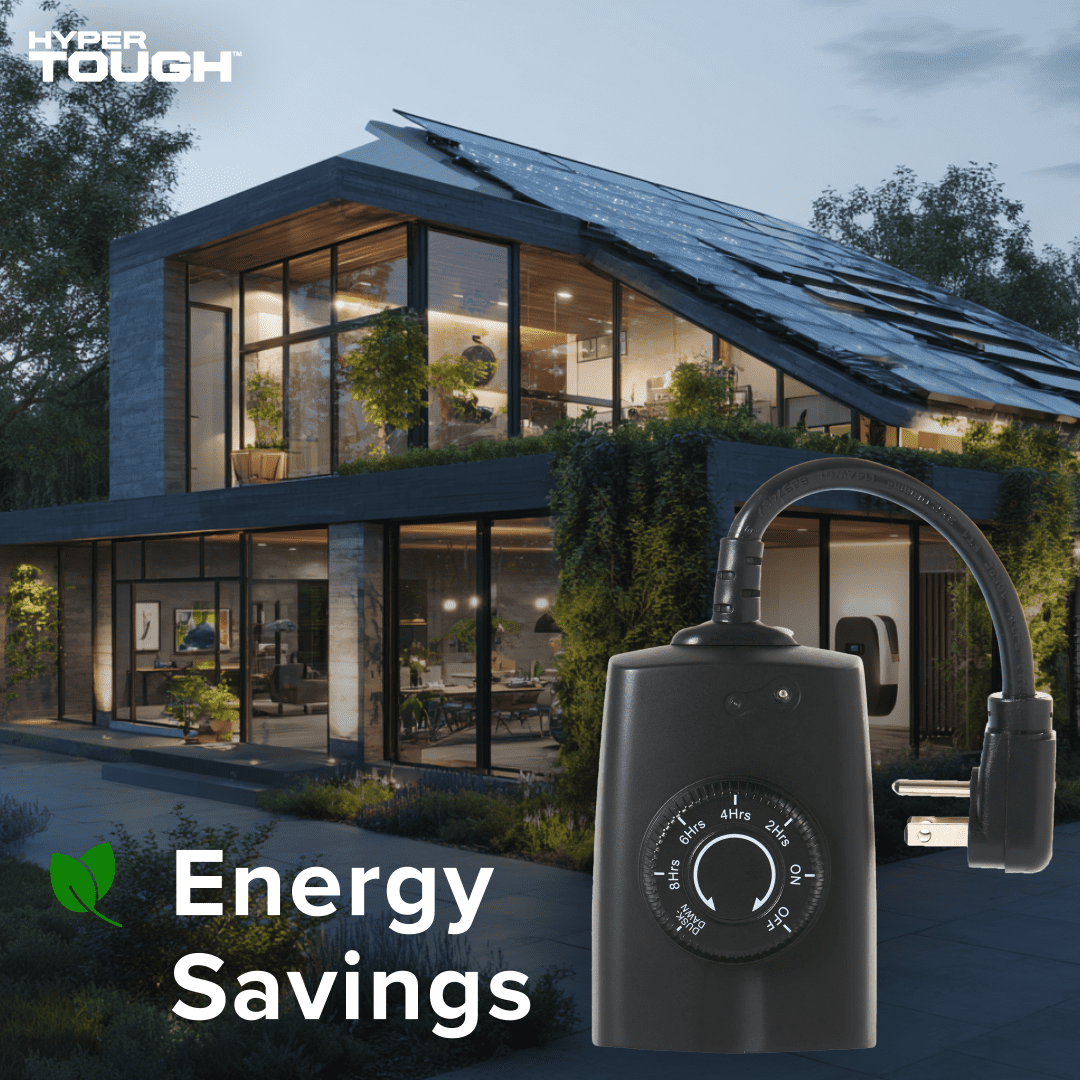 Hyper Tough Outdoor Grounded Dusk-to-Dawn Timer, 2 Heavy-Duty Outlets