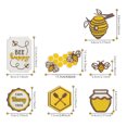 thumbnail image 2 of Tray 7pcs Tiered Tray Decor Set Mdf Multicolor Bee Themed Multicolor Tiered Tray Decor, 2 of 8