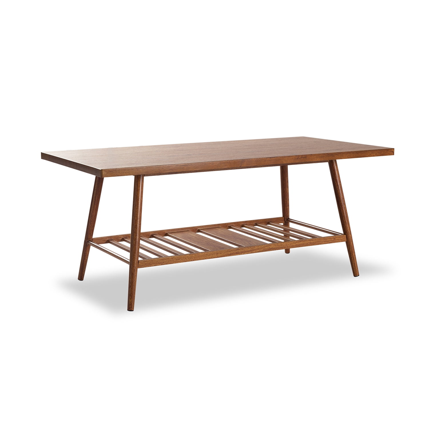 Kadyn 45.4" Rectangular Coffee Table, Metal Living Room Table for Living Room, Brown Mid Century Modern Coffe Tables