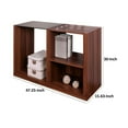 thumbnail image 5 of Bere 47 Inch Sofa Table with Black Glass Top, Open Shelves, Brown Wood, 5 of 6