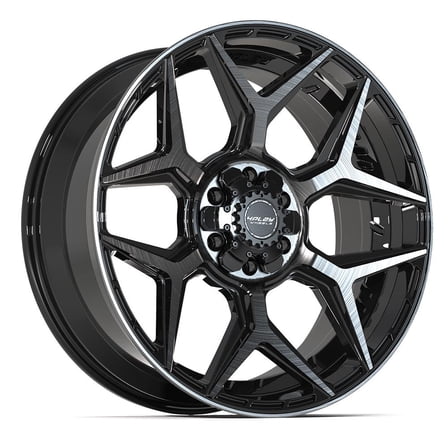 4PLAY Wheels 4P06 22 Inch Rim Fits 6x135 & 6x139.7 22x9 Gloss Black Brushed with Tinted Clear (1)