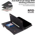 thumbnail image 4 of Wallet Case for Galaxy S25 Plus with RFID Blocking Card Holder, PU Leather Magnetic Flip Zipper Phone Cover - Black, 4 of 6