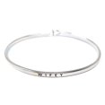 thumbnail image 1 of Me Plus Inspirational Wifey Positive Message Engraved Thin Bangle Hook Bracelet (Silver, Brass), 1 of 4