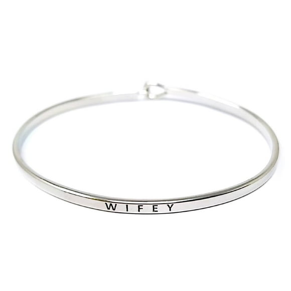 Me Plus Bracelet à Crochet Fin Gravé Message Positif Inspirant pour Femme (Argent, Laiton)