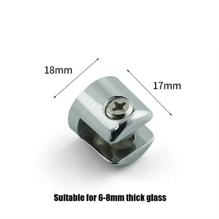 

BCLONG 10pcs Glass Shelf Support Clamp Brackets Clip Chrome Shelves 6-8mm Clip Tool