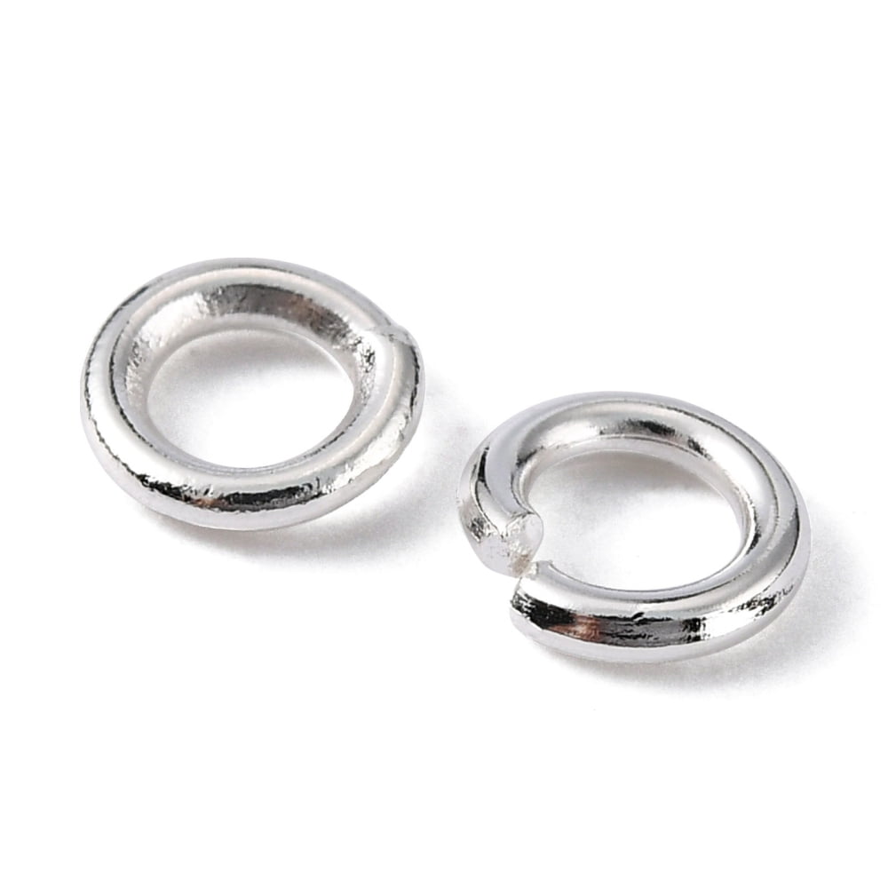 Open Jump Rings Brass Jump Rings Cadmium Free & Lead Free Silver 5x1mm 18 Gauge Inner Diameter: 3mm about 6000pcs/500g