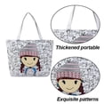 thumbnail image 3 of style1 Las bolsas de asas grandes respetuosas del medio ambiente del viaje para las mujeres para la bolsa de asas de Shoppingcanvas con la cremallera, 3 of 4