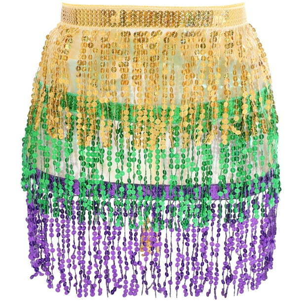 KAKOWELY Pañuelo de cadera para danza del vientre, cinturón con lentejuelas, accesorio para disfraz de baile para mujer