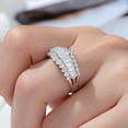 thumbnail image 5 of Wuziwen Emerald Cut Wedding Bands for Women Engagement Rings for Her 925 Sterling Silver Eternity Rings Size 5, 5 of 8