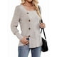 thumbnail image 3 of Blusas de Otoño para Mujer, Cuello Cuadrado Suave, Larga Tipo Farol, Botones Decorativos, Abertura Lateral, Suéter, Túnica, Camisa Gris M, 3 of 9