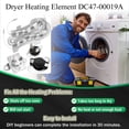 thumbnail image 3 of 2026 UPGRADE Dryer Heating Element for Samsung dv42h5000ew/a3 dv45h7000ew/a2 dv48h7400ew/a2 DC47-00019A Dryer Heating Element DC47-00018A Thermostat DC47-00016A DC32-00007A DC96-00887A Thermal fuse, 3 of 8