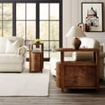 thumbnail image 2 of Finmind Solid Wood End Table with 2 Drawers, Fully Assembled Narrow Side Table, Slim Nightstand for Bedroom, Walnut Brown, 2 of 7