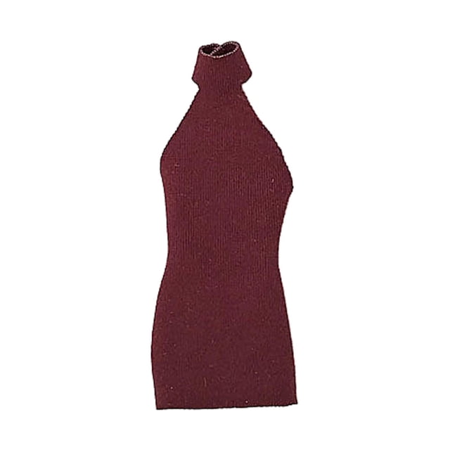 Vestido elástico para niña a escala 1/12, mini muñeca, vestido informal en miniatura para muñeca femenina de 6'', accesorios para el cuerpo de rojo