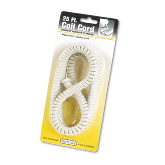 Coiled Phone Cord Plug/Plug, 25 ft., Ash