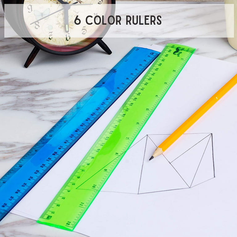 Chainplus Color Transparent Ruler Plastic Rulers - Ruler 12 inch, Kids  Ruler for School, Ruler with Centimeters, Millimeter and inches, Random  Colors, Clear Rulers, 7 Pack School Rulers 