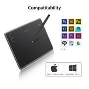 Huion H430P Graphics Tablet, 4.8x3 Inch, 4096 Pressure Sensitivity, 4 Hot Keys