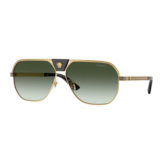 Versace VE2294 10028E 61mm Aviator Sunglasses Men's Gold