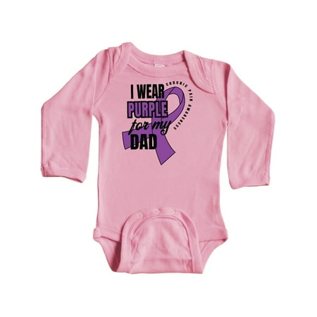 

Inktastic Chronic Pain I Wear Purple For My Dad Gift Baby Boy or Baby Girl Long Sleeve Bodysuit