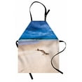 thumbnail image 1 of Driftwood Apron Driftwood on the Deserted Sandy Beach and the Cloudy Sky Digital Style Image, Unisex Kitchen Bib Apron with Adjustable Neck for Cooking Baking Gardening, Beige and Blue, by Ambesonne, 1 of 3