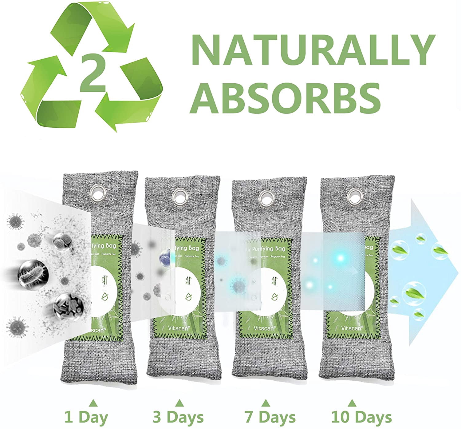 12 Pack Bamboo Charcoal Air Purifying Bag, Activated Charcoal Bags Odor Absorber, Moisture Absorber, Natural Car Air Freshener, Shoe Deodorizer, Odor Eliminators For Home, Pet, Closet (6x5