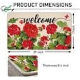 thumbnail image 3 of Welcome Spring Geranium Decorative Front Door Mat, Red Floral Flowers Doormat Indoor Outdoor Non-Slip Floor Entryway Rug, Seasonal Summer Home Kitchen Decoration 17x30 Inch, 3 of 6