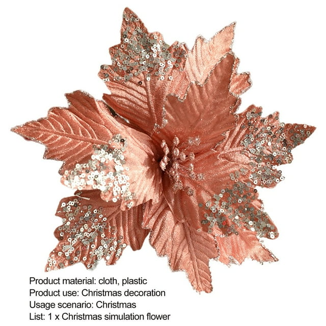 MesaSe Fake Flower Christmas Decoration Create Atmosphere Festive Sparkle-Effect Simulation Flower