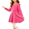 thumbnail image 5 of THDHVS Girls' Dresses,Toddler Girls Cotton Brushed Ruffle Hem Dress Long Sleeve Round Neck Fall,Girls Long Sleeve Dress 6-9 Months, 5 of 6