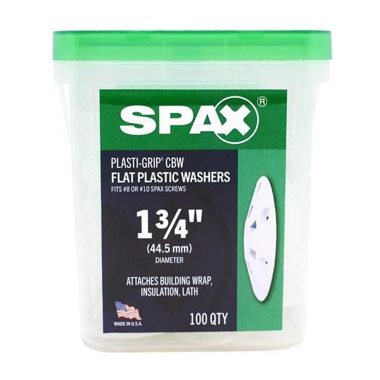 Spax 5042018 1.75 in. Plasti-Grip Polypropylene Flat Washer - Pack of 100