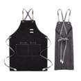 thumbnail image 2 of Tablier en Toile Noire avec Poches Réglables pour Cuisine et Restaurant 24,5 Pouces, 2 of 5