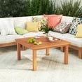 thumbnail image 4 of Gymax Patio Coffee Table w/ Umbrella Hole Slatted Tabletop & Teak Oil Finish, 4 of 10