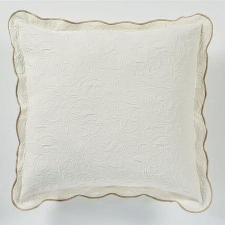 Vienna Light Cream Woven Matelasse Scroll Bedding Tailored European Sham