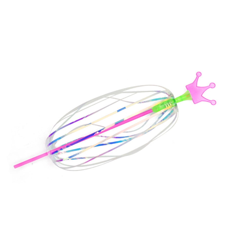 LED Flash Light Magic Stick Vary Bubble Ball Rainbow Twirler Kids Toy Gift 