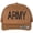 Caramel, variant on ARMY Embroidered Trucker Hat | US Army Military Text Structured Mesh Back Baseball Cap (Khakii)