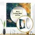 thumbnail image 3 of Designart "Gilded Sunlight Amidst Deep Blue Waters III" Abstract Painting Gold Large Square Mirror - Square Bedroom Mirror Printed Wall Decor - Modern Square Printed Wall Mirror Art, 3 of 5