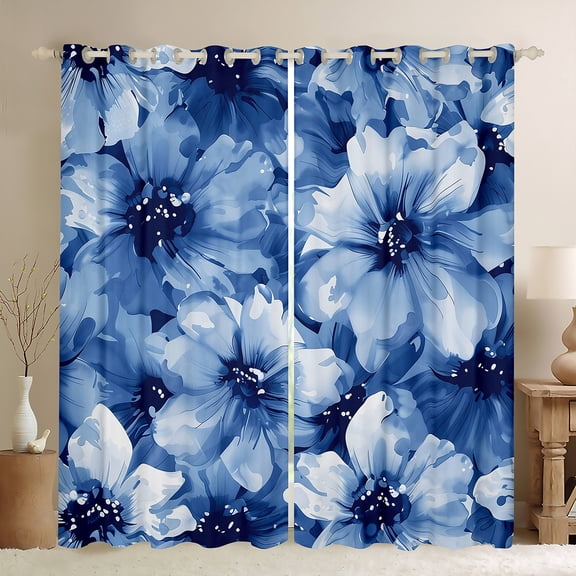 Castle Fairy Chic Floral Black Out Curtains,Vintage Curtains Pack of 2 (42x63 Each)
