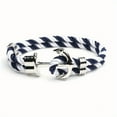 thumbnail image 5 of 1 piece men's anchor bracelet - Pirate style jewelry with navy and pink rope, gold imitation anchor hook buckle - adjustable cuffs for nautical, gothic or everyday bold hand - men's durable rope, 5 of 13
