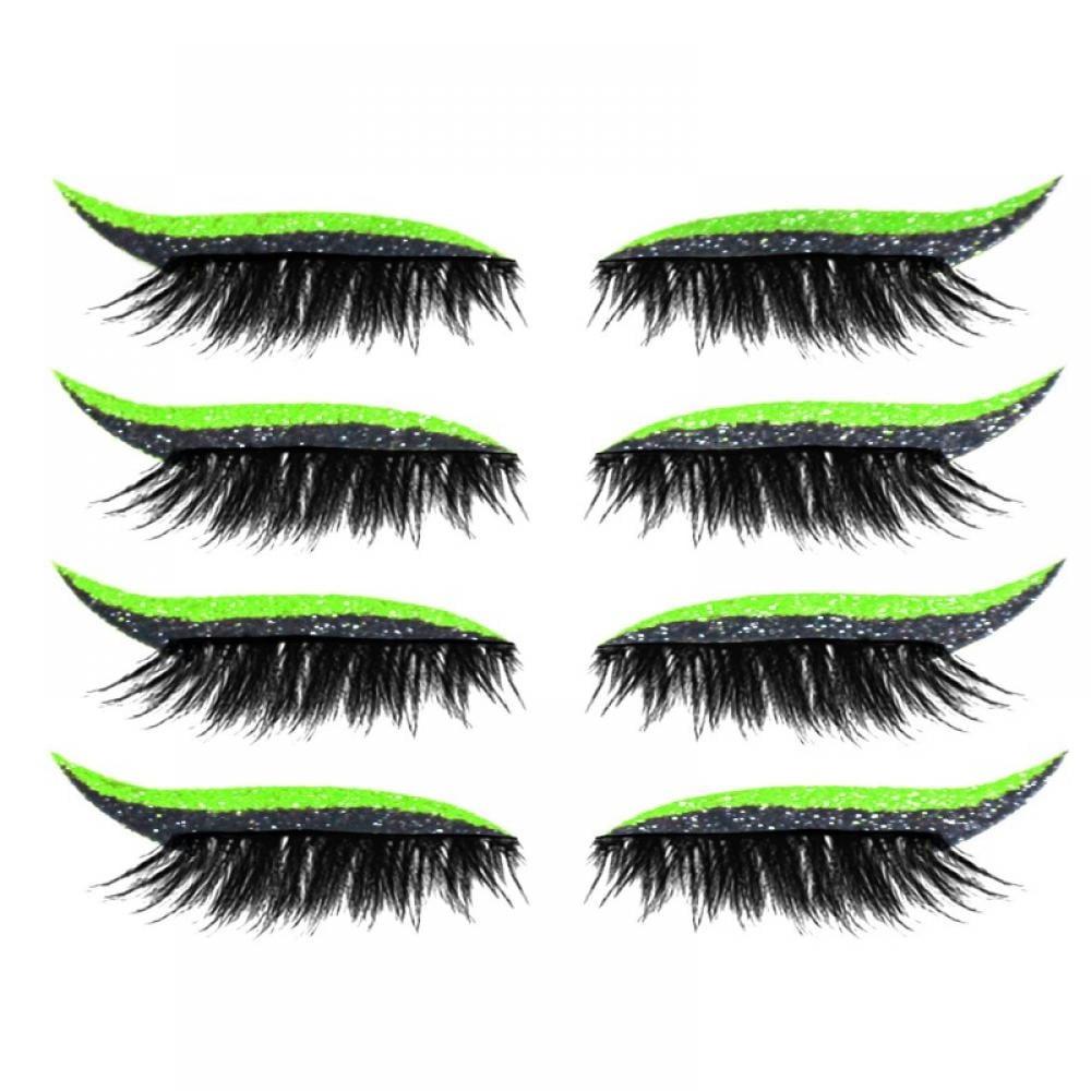 4 Pairs Eyeliner Stickers with Eyelash for Eyes Reusable Adhesive
