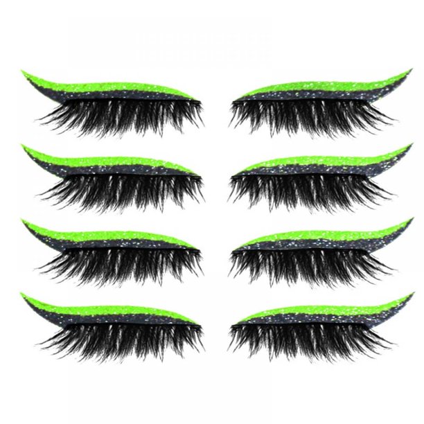 4 Pairs Eyeliner Stickers with Eyelash for Eyes Reusable Adhesive