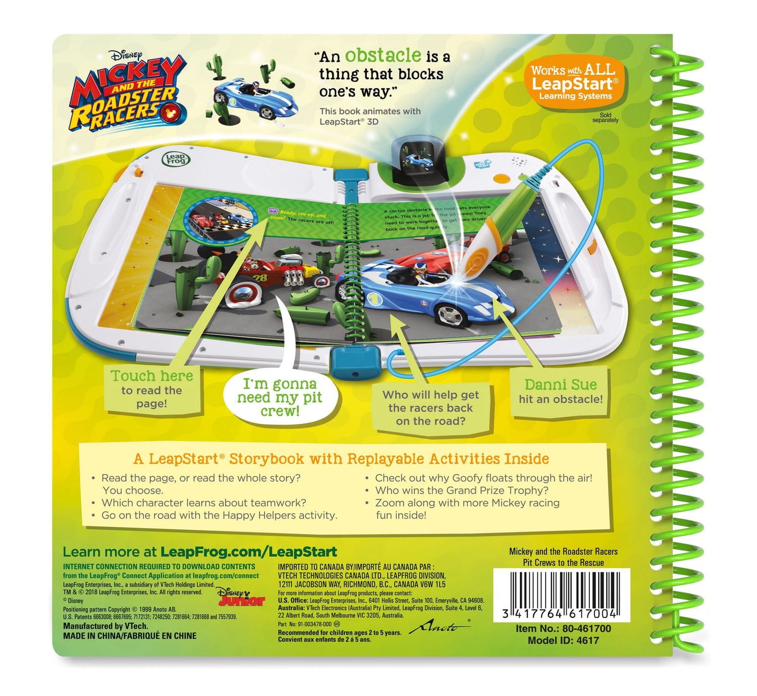 LeapFrog LeapStart 3D Mickey And The Roadster Racers Pit Crews to The Rescue - English Version