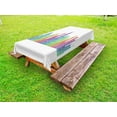 thumbnail image 1 of Chicago Skyline Outdoor Tablecloth, Abstract City Scene in Mixed Rainbow Tones Modern Featured Artful Kitsch, Decorative Washable Fabric Picnic Tablecloth, 58 X 104 Inches, Multicolor, by Ambesonne, 1 of 2
