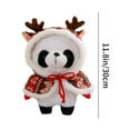 thumbnail image 3 of Festive Holiday Decor, 11.81 Inch Soft Stuffed Animal, Cute Panda Bear With Santa Hat, Christmas Gift Idea, Home Office Decoration, Seasonal Plush Toy, 3 of 6