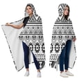 thumbnail image 2 of Wearable Blanket,Black Geometric Triangle Gear Pattern Hooded Wearable Flannel Blanket for Adults & Teens with Buckle,Winter Poncho Shawl Wrap Cape,50"x60", 2 of 5