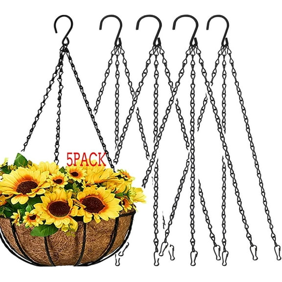 5 Pack Plant Hanging Chains for Planters Bird Feeders, 19.2 Inch Hanging Basket Chain Flower Plant Pot Replacement Chain Hanger for Planters,Lanterns and Ornaments
